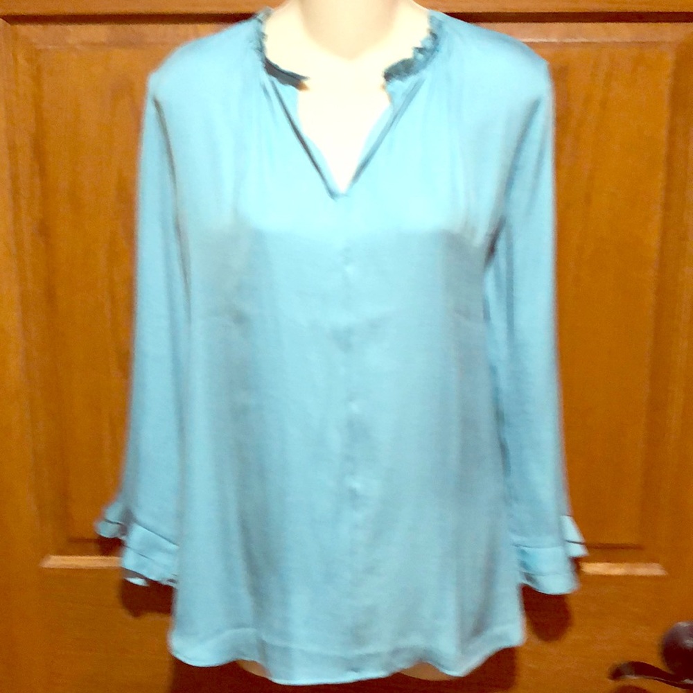 Loft Teal Blue Top, Sz M, NWT